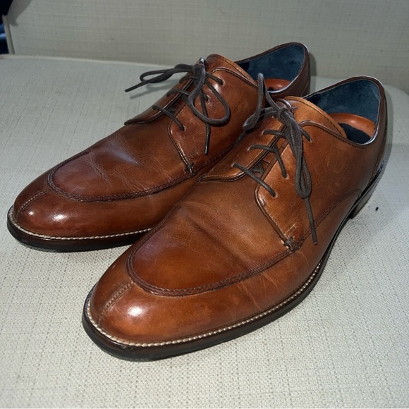 Cole Haan Lenox Hill Men’s 9M Split Toe Oxford Tan Leather Dress Shoes C11629 - Picture 2 of 11